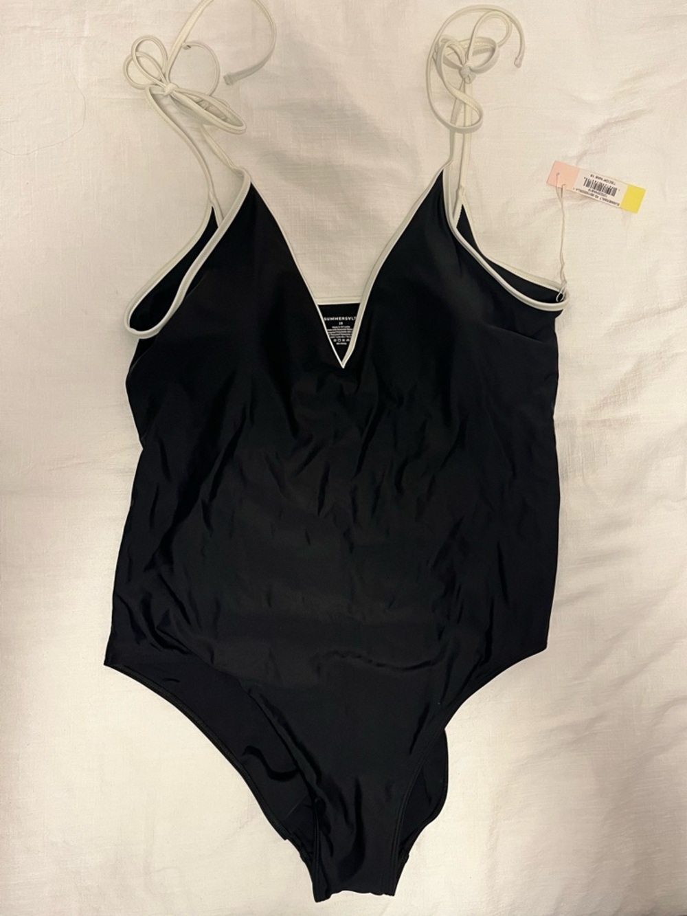 Summersalt Swimsuit Women's 18 Black White Contrast Strap Backflip One Piece